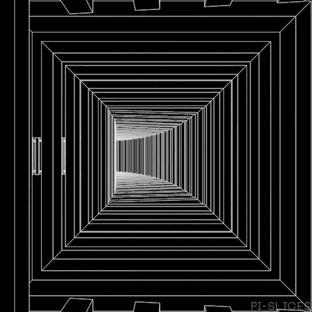 a black and white drawing of an optical illusion of a room