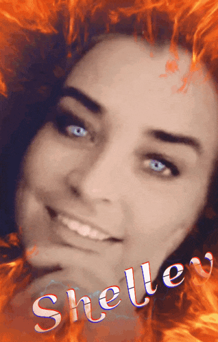 a picture of a woman with the name shelle written on it