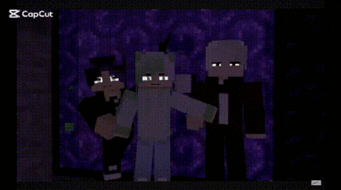 a group of minecraft characters are posing for a picture together