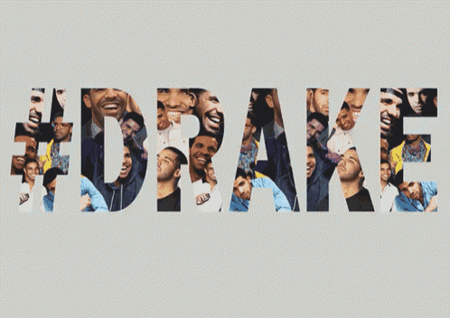 the word drake is displayed in a collage of pictures