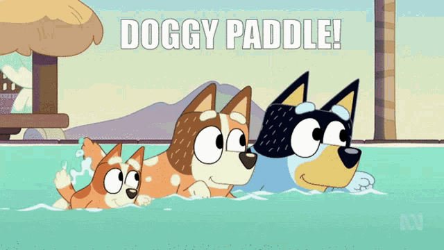 Bluey Swim School GIF - Bluey Swim School Doggy Paddle GIFs