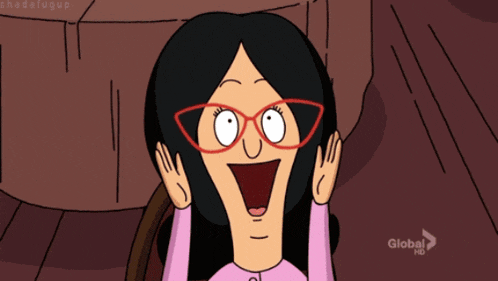 a cartoon of a girl with glasses and a global hd logo on the bottom
