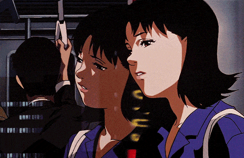 a cartoon of a woman holding a man 's hand on a bus