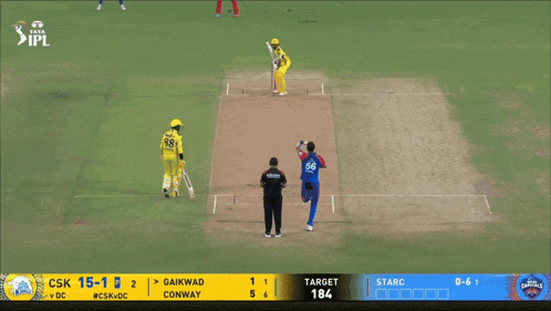 a cricket game is being played between csk and ipl