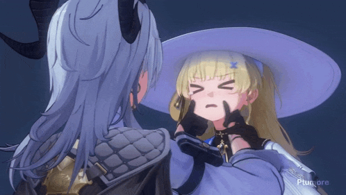 a screenshot of a video game shows a girl making a funny face