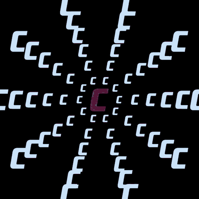 a circle of white letters with the letter c in the center