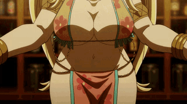 a close up of a woman 's torso with a floral top