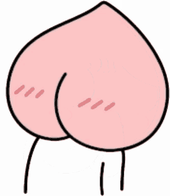 a cartoon peach with a sad face is covering its mouth with its hand .