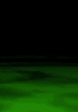 a cat is dancing in the dark in a green room .