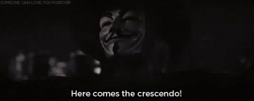 Guy Fawkes V For Vendetta GIF - Guy Fawkes V For Vendetta Here Comes The Crescendo GIFs