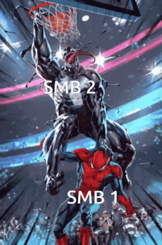 a basketball game between venom and spider man