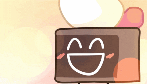 a cartoon drawing of a chocolate bar with a smiley face