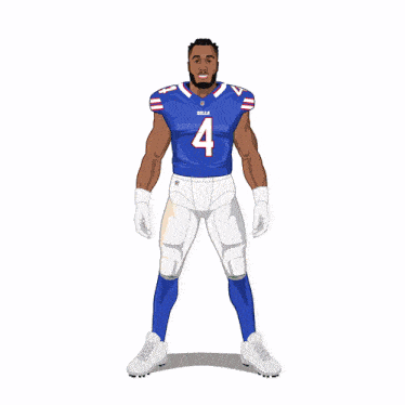 a drawing of a man wearing a buffalo bills uniform