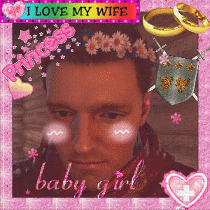 a picture of a man with the words i love my wife and baby girl on it