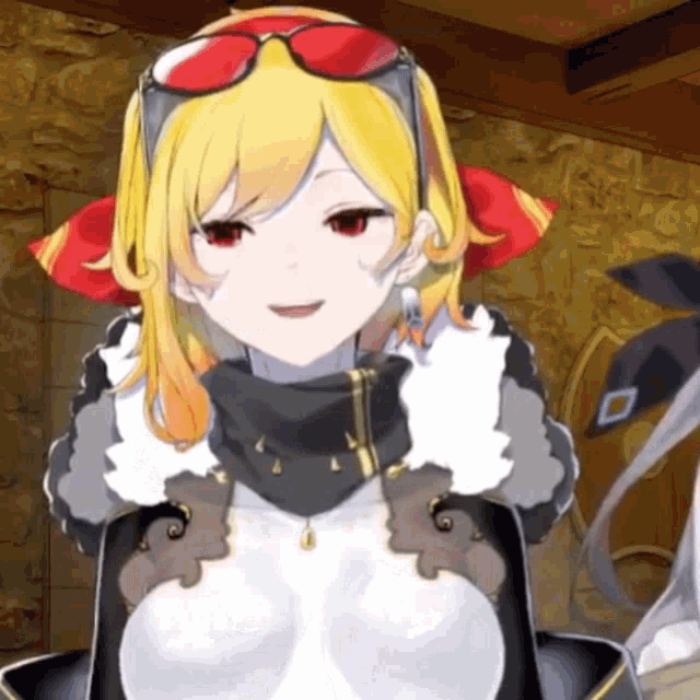 a girl wearing sunglasses and a scarf is smiling