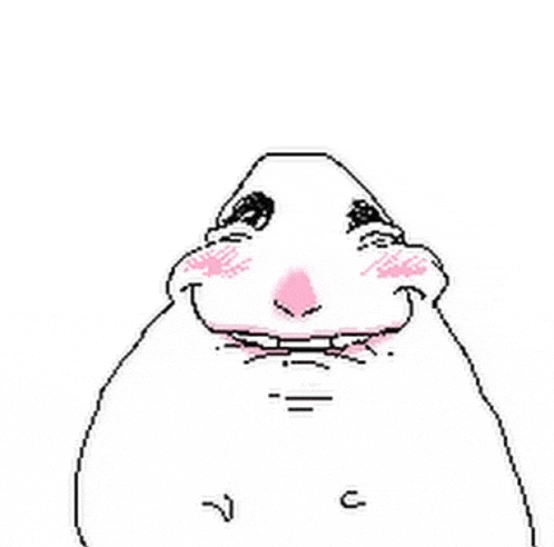 a pixel art drawing of a person 's face with a big nose and a pink cheek .