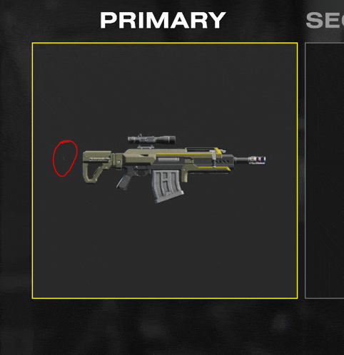 a picture of a rifle with the word primary on the bottom