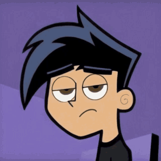 a close up of a cartoon character with a sad look on his face