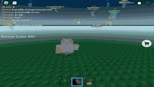 a screenshot of a video game that says survive coins