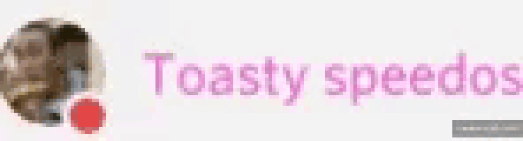 a blurred image of a person with the words toasty speedos above them