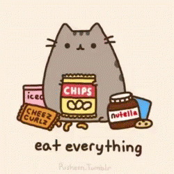 Pusheen Eat Everything GIF - Pusheen Eat Everything Fat GIFs