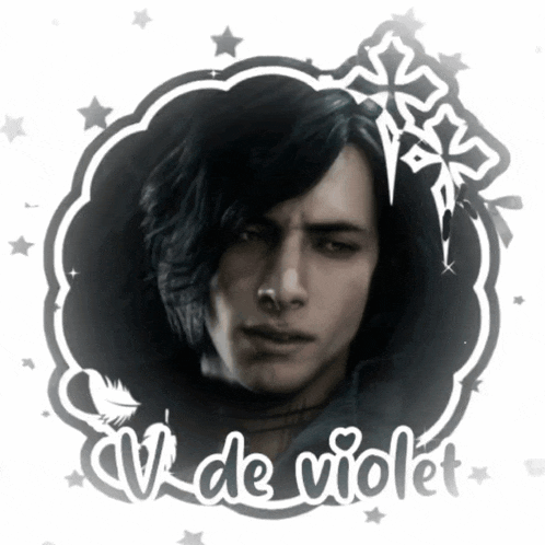 a picture of a man with the words " v de violet " written on the bottom