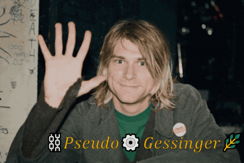 a picture of a man with the name pseudo gessinger on the top