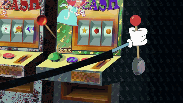 a slot machine with the word bonus on the front