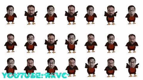 a bunch of cartoon chickens with faces on them and the words youtuberkvcc