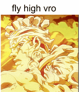 a picture of a statue with the words fly high vro