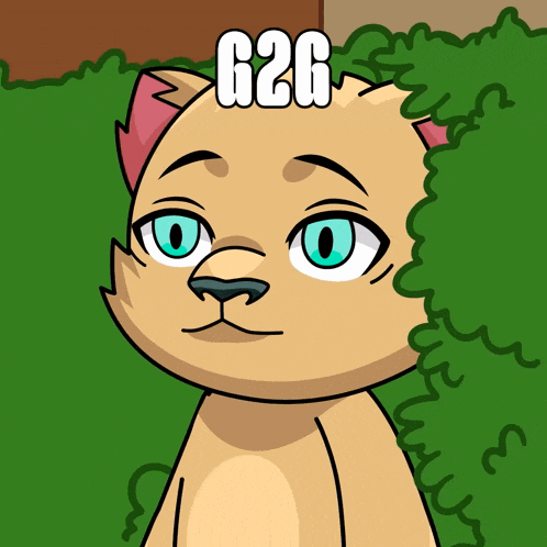 a cartoon cat with the number 626 on its face