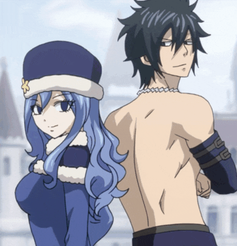 a man and a woman are standing next to each other in a cartoon