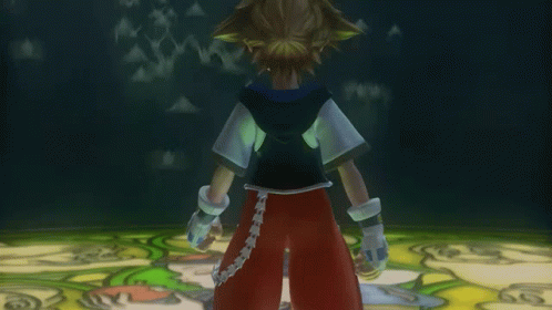 Sora Looks Up To The Doves From The Snow White Platform Kingdom Hearts GIF