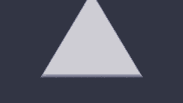 a white triangle with a dark blue background
