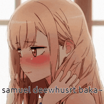 a drawing of a girl with the words samuel deewhusrt baka below her