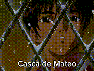 a man behind bars with the words casca de mateo on the bottom right