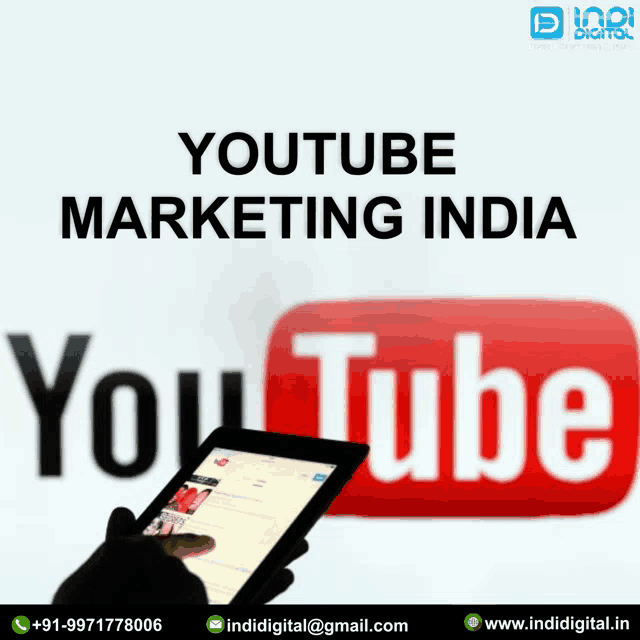 someone holding a tablet in front of a youtube logo