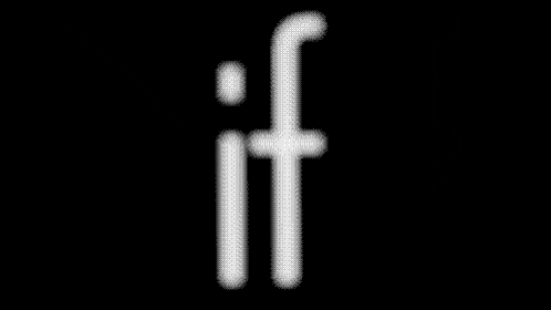 a white letter l with a black circle around it on a black background .