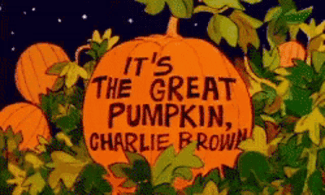 a cartoon of a pumpkin that says " it 's the great pumpkin "
