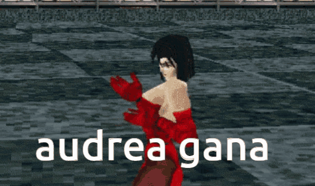 a pixelated image of a woman with the words andrea gana on the bottom