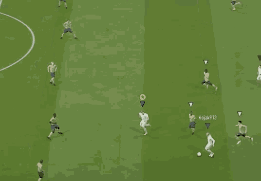 a soccer game is being played on a field and the goalie is named the goon xl