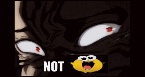 a cartoon face with a yellow smiley face and the word not