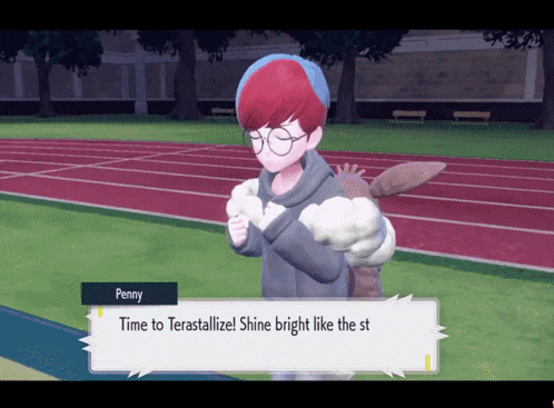 penny says time to terastalize shine bright like the st in a video game