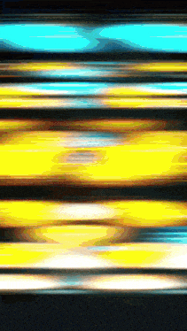 a blue and yellow striped background with a black background