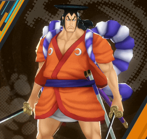 a man in a kimono is holding two swords in his hands