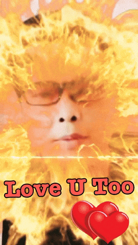 a poster that says love u too with a man on it
