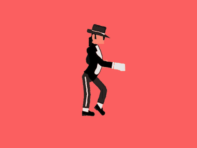 a cartoon of a man in a suit and hat dancing