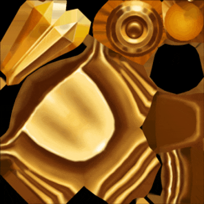 a close up of a gold object with a circle in the middle