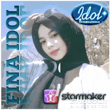 a picture of a girl with a hijab and a logo for idol international