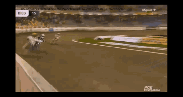 a motorcycle race is being broadcasted on pge